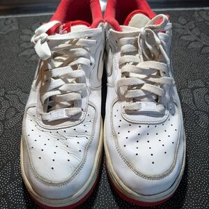 Nike White and Red Men's Sneakers